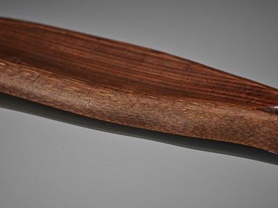 Lot 438 - JOSUI: A LARGE BAMBOO SASHI NETSUKE IN THE SHAPE OF A MANTIS