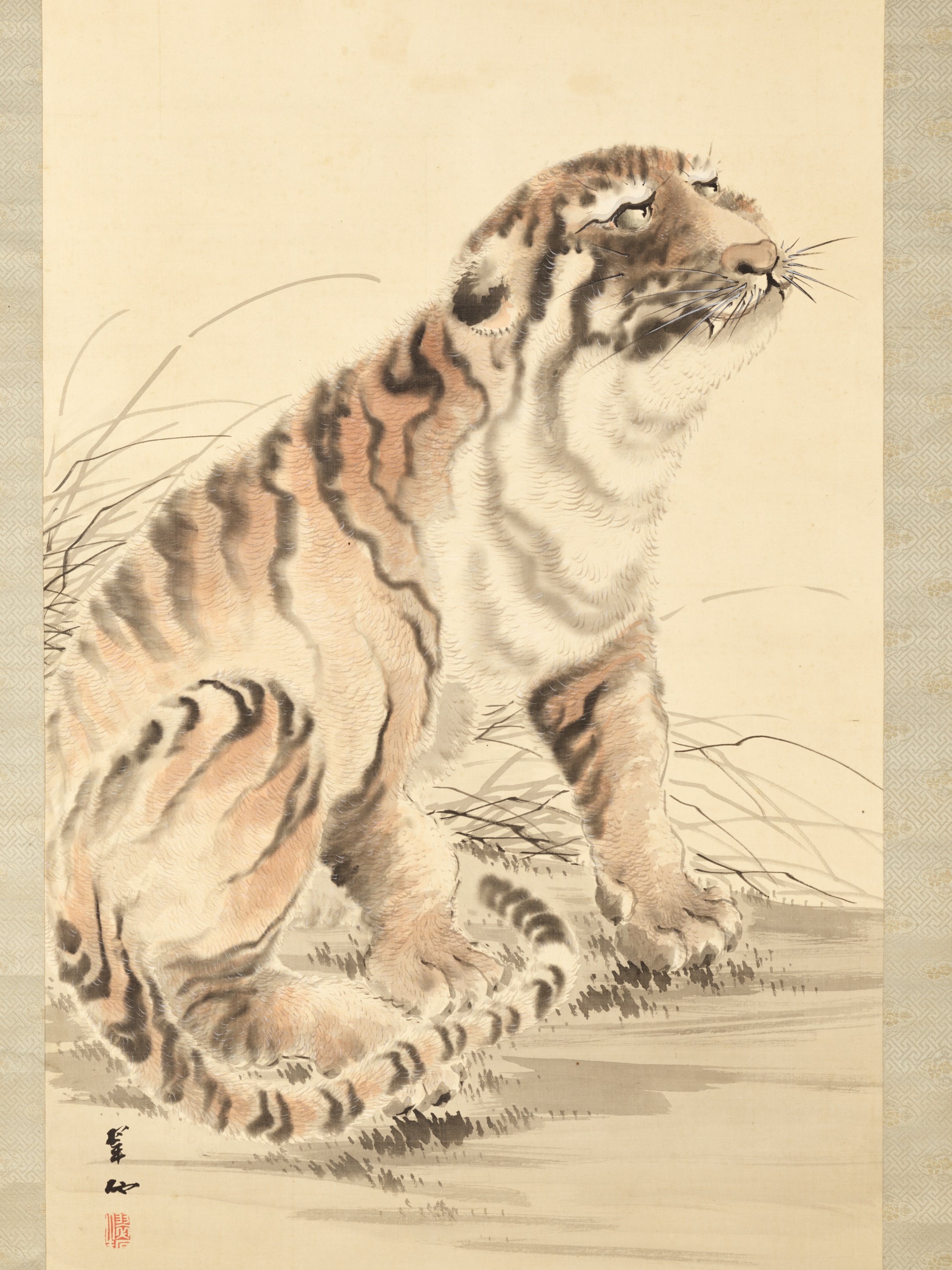 Lot 343 - OHASHI SUISEKI: A SCROLL PAINTING OF A TIGER