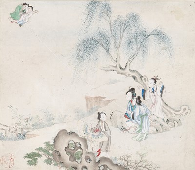 Lot 272 - ‘DREAM OF THE RED CHAMBER’, QING DYNASTY, FOUR PAINTINGS