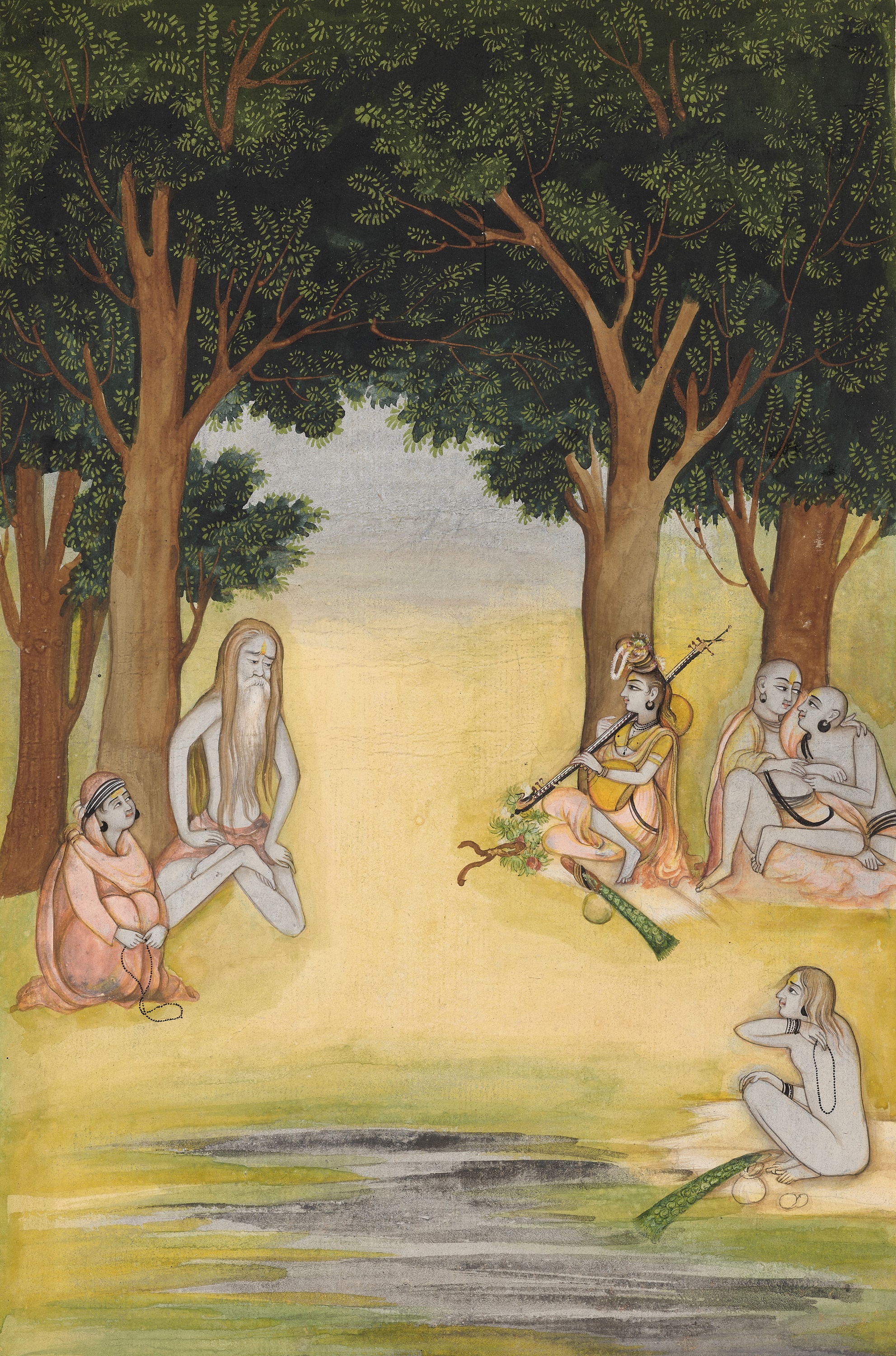 Lot 623 - AN INDIAN MINIATURE PAINTING OF THE KANPHATA