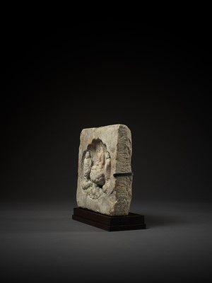 Lot 78 - A WHITE MARBLE BUDDHIST STELE, NORTHERN WEI TO NORTHERN QI