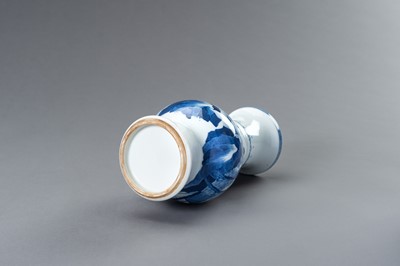 Lot 761 - A BLUE AND WHITE PORCELAIN KANGXI REVIVAL ‘LANDSCAPE’ VASE