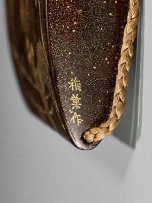 Lot 340 - INABA: A GOLD LACQUER FOUR-CASE INRO DEPICTING A PLUM TREE