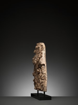 Lot 1170 - A SANDSTONE LINTEL CENTERPIECE DEPICTING A KALA, BANTEAY SREI STYLE, ANGKOR PERIOD