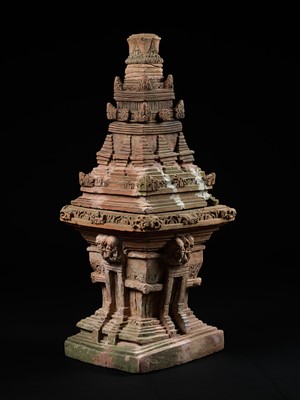 Lot 209 - A TERRACOTTA VOTIVE TEMPLE, CHANDI, EASTERN JAVA, 13TH-14TH CENTURY