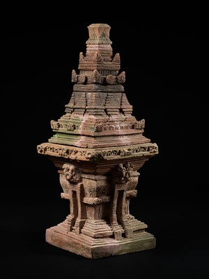 Lot 209 - A TERRACOTTA VOTIVE TEMPLE, CHANDI, EASTERN JAVA, 13TH-14TH CENTURY