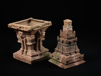 Lot 209 - A TERRACOTTA VOTIVE TEMPLE, CHANDI, EASTERN JAVA, 13TH-14TH CENTURY