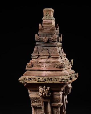 Lot 209 - A TERRACOTTA VOTIVE TEMPLE, CHANDI, EASTERN JAVA, 13TH-14TH CENTURY