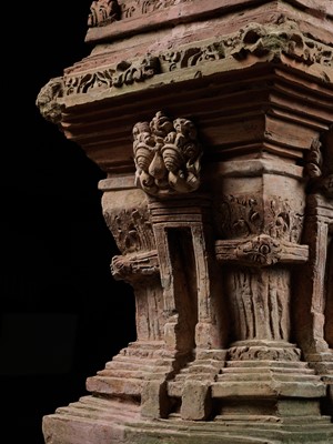 Lot 209 - A TERRACOTTA VOTIVE TEMPLE, CHANDI, EASTERN JAVA, 13TH-14TH CENTURY