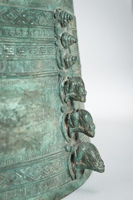 Lot 565 - A FINE PAIR OF ANTIQUE BRONZE RAIN DRUMS, KHA