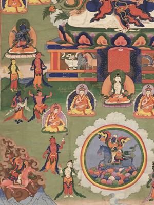 Lot 530 - A LARGE THANGKA OF VAJRADHARA AND BHAGAVANI, 19TH CENTURY