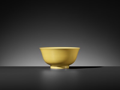 Lot 503 - AN IMPERIAL-YELLOW GLAZED BOWL, YONGZHENG MARK AND PERIOD