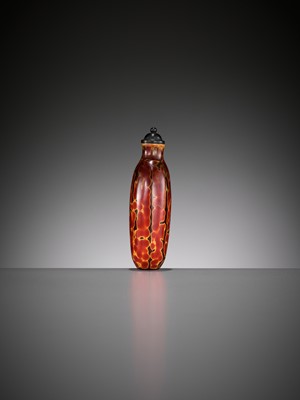 Lot 624 - A ‘REALGAR’ GLASS SNUFF BOTTLE, IMPERIAL GLASSWORKS, 18TH CENTURY