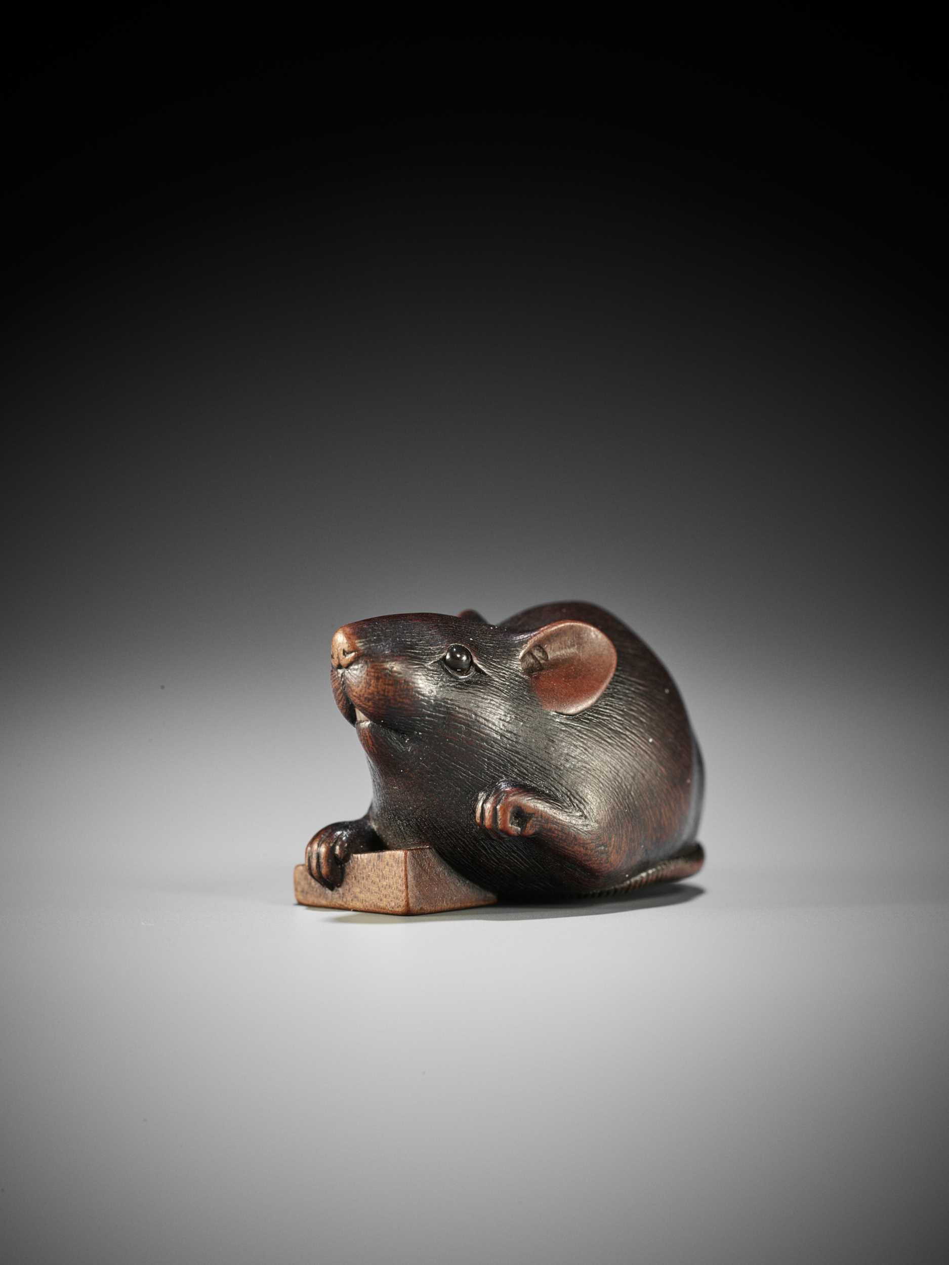 Lot 114 - KANO TOMOKAZU: A SUPERB WOOD NETSUKE OF A