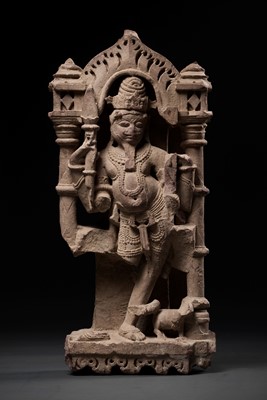Lot 305 - A LARGE SANDSTONE STELE OF SHIVA, CENTRAL INDIA, 10TH-11TH CENTURY