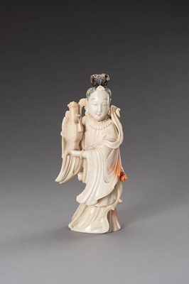 Lot 170 - A CARVED SOAPSTONE FIGURE OF A LADY, 1900s