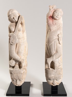 Lot 687 - A PAIR OF ALASAKANYA SCULPTURES, 17th CENTURY