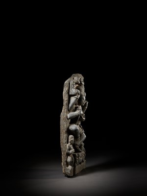 Lot 166 - A LARGE AND EXCEPTIONAL GRAY SCHIST STATUE OF A DANCING SHIVA, EARLY MALLA DYNASTIES
