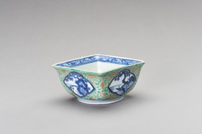 Lot 607 - A SQUARE ‘FERN’ BOWL, LATE QING DYNASTY