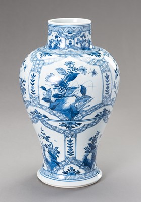 Lot 567 - A BLUE AND WHITE MEI PING, QING DYNASTY