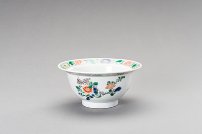 Lot 820 - A FAMILLE VERTE ‘AUSPICIOUS FLOWERS’ BOWL, LATE QING DYNATY