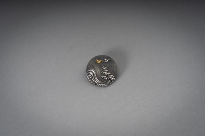 Lot 515 - A SET OF NINE JAPANESE MIXED METAL KAGAMIBUTA BUTTONS