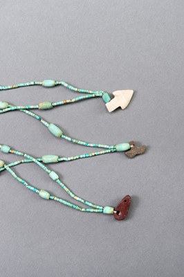 Lot 1365 - AN ANCIENT BACTRIAN TURQUOISE BEAD NECKLACE