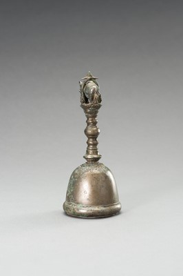 Lot 1250 - A BRONZE TEMPLE BELL WITH AN ELEPHANT