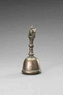 Lot 1250 - A BRONZE TEMPLE BELL WITH AN ELEPHANT