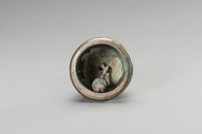 Lot 1250 - A BRONZE TEMPLE BELL WITH AN ELEPHANT