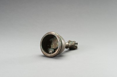 Lot 1250 - A BRONZE TEMPLE BELL WITH AN ELEPHANT