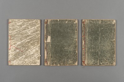 Lot 1087 - A SET OF THREE SHUNGA WOOD BLOCK PRINT ALBUMS, 19th CENTURY