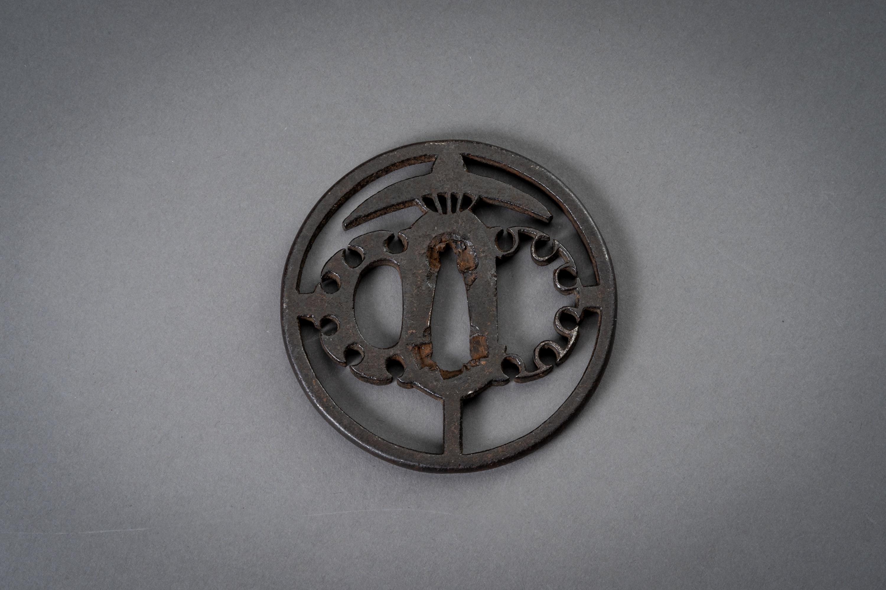 Lot 68 - A GROUP OF FOUR IRON TSUBA