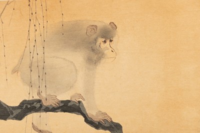 Lot 1091 - OHARA KOSON: A COLOR WOODBLOCK PRINT OF A MONKEY