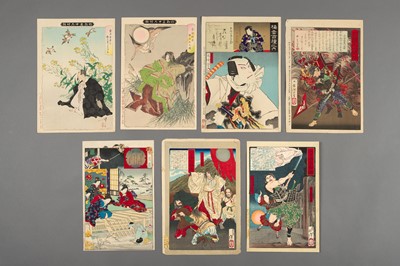 Lot 378 - A GROUP OF SEVEN COLOR WOODBLOCK PRINTS, 19TH CENTURY