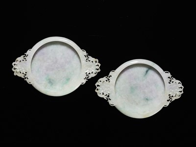 Lot 58 - A PAIR OF RARE MUGHAL-STYLE JADEITE MARRIAGE BOWLS, LATE QING DYNASTY