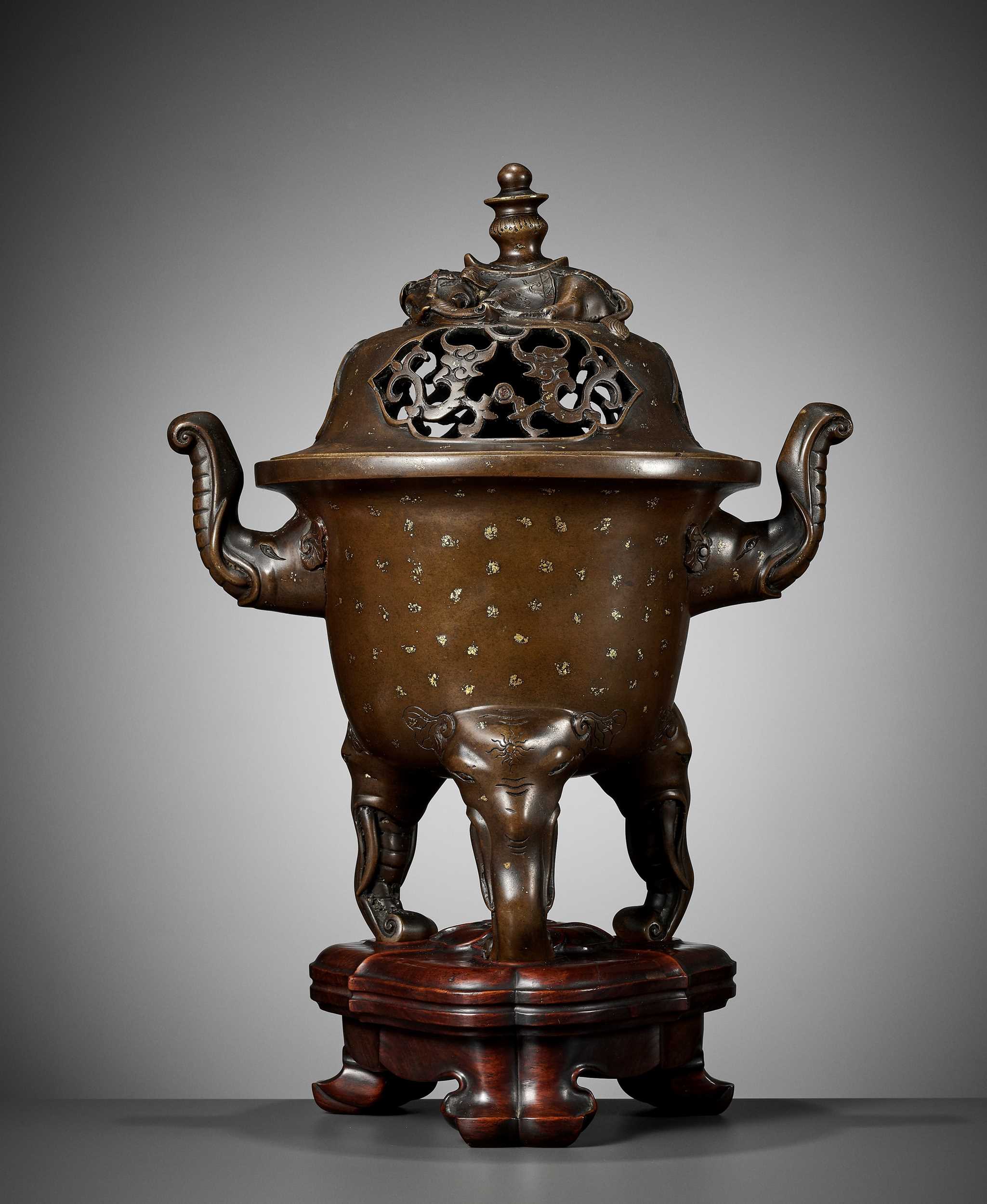 Splashed Bronzes Lot 148 - A LARGE GOLD-SPLASHED BRONZE ‘ELEPHANT’