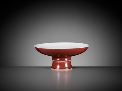 Lot 78 - A COPPER-RED GLAZED TAZZA, YONGZHENG MARK AND PERIOD