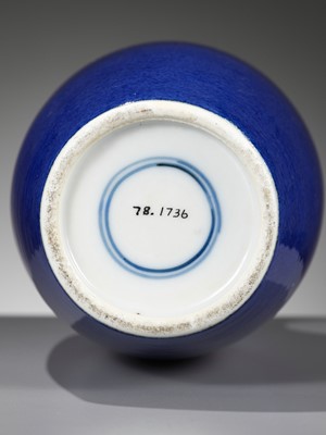 Lot 432 - A SACRIFICIAL BLUE GLAZED BALUSTER VASE, 18TH – 19TH CENTURY