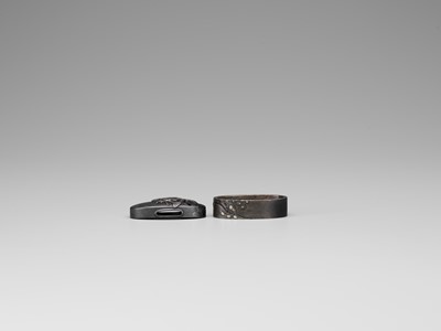 Lot 644 - A FUCHI AND KASHIRA WITH ONO NO TOFU AND FROG