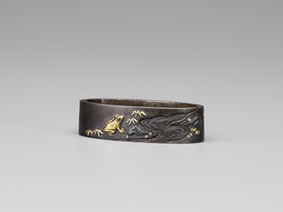 Lot 644 - A FUCHI AND KASHIRA WITH ONO NO TOFU AND FROG