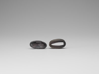 Lot 644 - A FUCHI AND KASHIRA WITH ONO NO TOFU AND FROG