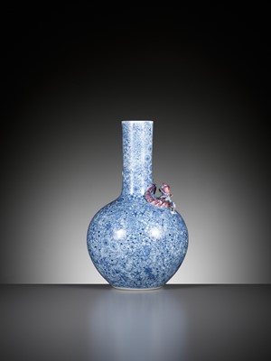 Lot 468 - A ‘MILLE FLEUR AND CHILONG’ VASE, TIANQIUPING, LATE QING TO EARLY REPUBLIC PERIOD