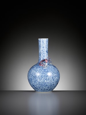 Lot 468 - A ‘MILLE FLEUR AND CHILONG’ VASE, TIANQIUPING, LATE QING TO EARLY REPUBLIC PERIOD