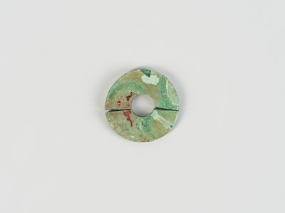 A SMALL JADE IMITATION TWO-SECTION DISC, WESTERN ZHOU STYLE