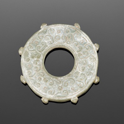 AN ARCHAISTIC JADE BI DISC, EASTERN ZHOU STYLE