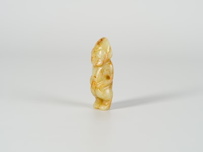 Lot 755 - A JADE 'HUMANOID FIGURE' PENDANT, NEOLITHIC