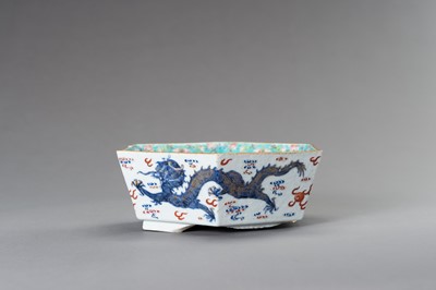 Lot 783 - A HEXAGONAL PORCELAIN BOWL, XIANFENG MARK AND PERIOD