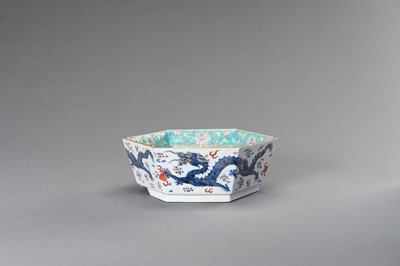 Lot 783 - A HEXAGONAL PORCELAIN BOWL, XIANFENG MARK AND PERIOD