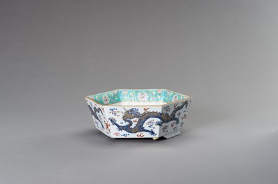 Lot 783 - A HEXAGONAL PORCELAIN BOWL, XIANFENG MARK AND PERIOD
